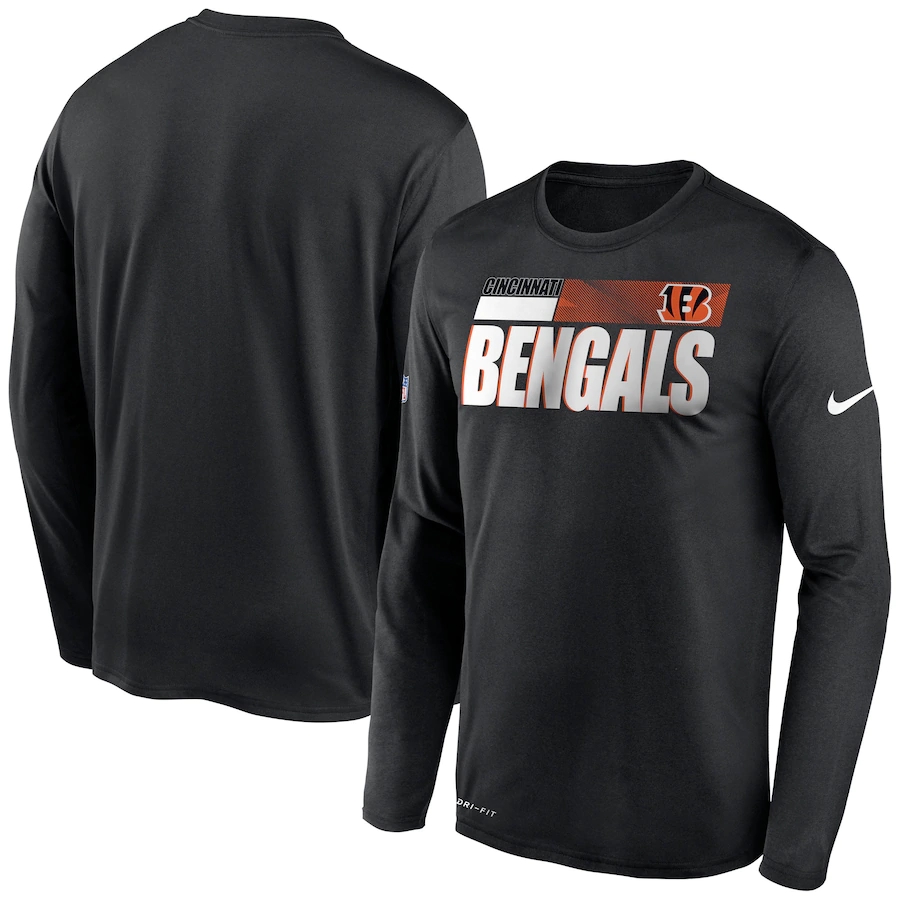 Men's Cincinnati Bengals 2020 Black Sideline Impact Legend Performance Long Sleeve T-Shirt